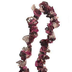 Purple multicolored Handmade Ruffle Crochet Scarf